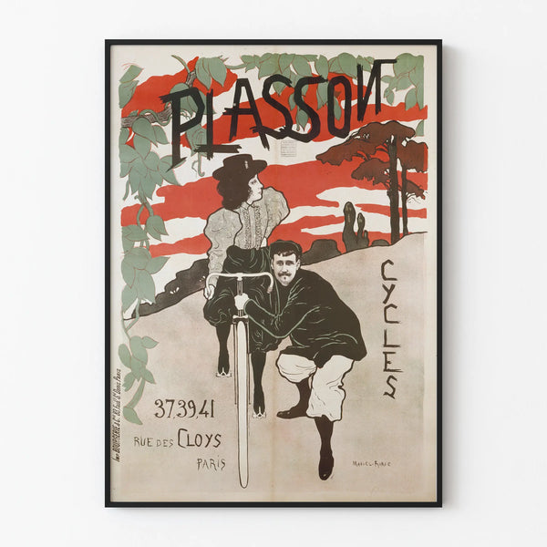 Vintage Plasson Cycles -juliste seinäkoristukseen