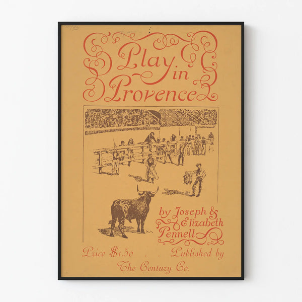 Vintage juliste Play in Provence - Taiteellinen seinäkoristelu