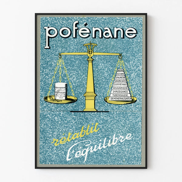 Vintagejuliste Pofénane – Tasapaino ja hyvinvointi seinälle