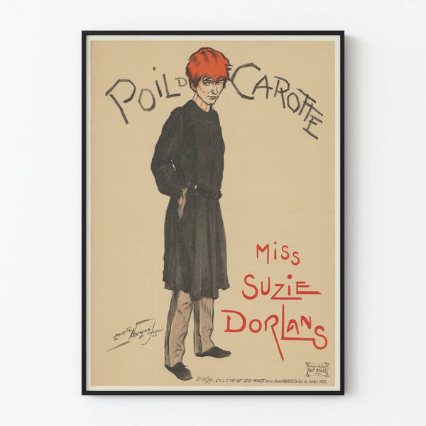 Vintage Juliste Poil de Carotte teoksesta Miss Suzie Dorlans