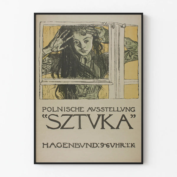 Puolalainen näyttelyjuliste "SZTVKA" vintage