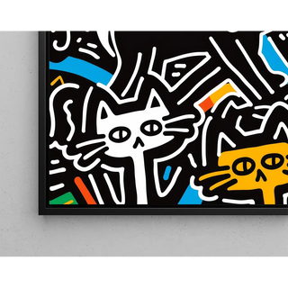 Tableau Pop Art - Chats Stylisés | Reproduction Tableau Décoration murale affiche copie