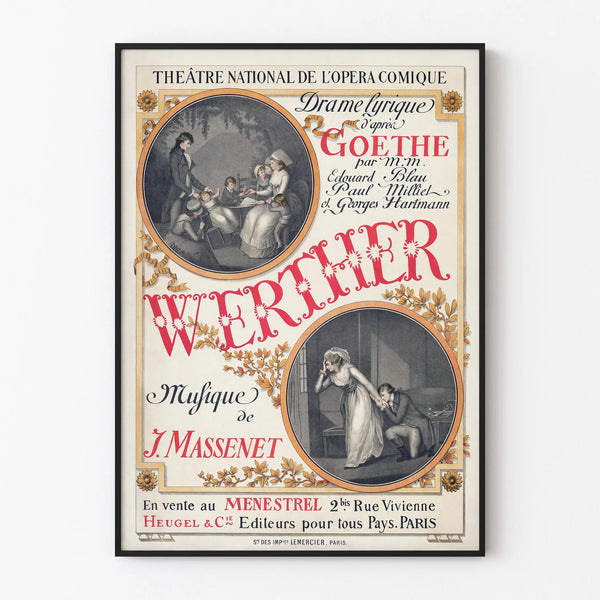 Vintage Juliste Werther-oopperasta J. Massenetilta