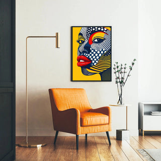 Tableau Pop Art - Visage Pop | Reproduction Tableau Décoration murale affiche copie