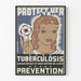 Vintage juliste tuberkuloosivaarasta - Julkisivujen terveydenhuollon sisustus