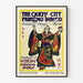 Vintage Queen City Painokoneen muste - Retro-seinäkoriste Juliste