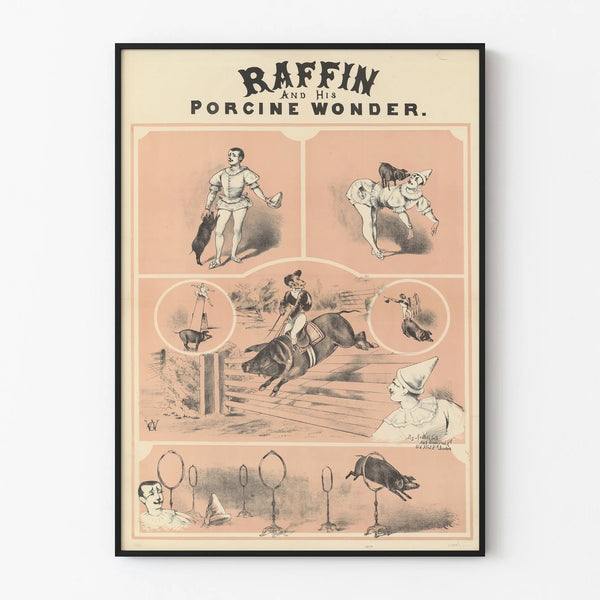 Vintage juliste Raffin ja hänen siatieteellinen ihme - Alkuperäinen seinäkoriste