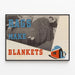 Vintage juliste Rags Make Blankets seinäkoristukseen — kehystetty taideteos seinällä