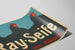 Vintage Ray Seife juliste mustilla kanoilla sinisellä taustalla — näkymä teoksesta