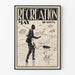 Vintage kalastuspeli mustavalkoinen juliste