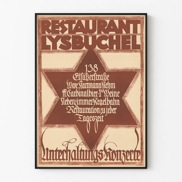 Vintage juliste ravintola Lysbüchel seinäkoriste