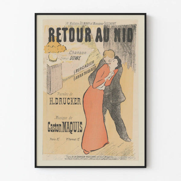 Vintage juliste Paluu pesään - Retro seinäkoristelu