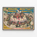 Vintage juliste Ringling Bros 61 hevosta ratsastusesityksestä — kehystetty taideteos seinällä