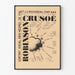 Typografinen vintage juliste Robinson Crusoe