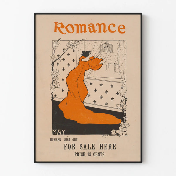 Vintage-romanttinen juliste seinäkoristukseen