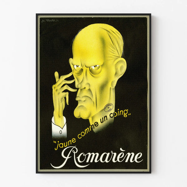 Vintage Juliste Romarène keltaisena kuin keltajuuri
