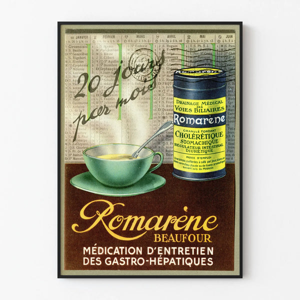 Vintage Juliste Romarène Gastrohepaattinen Lääkehoito