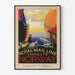 Vintage juliste Royal Mail Line -risteilyistä Norjassa