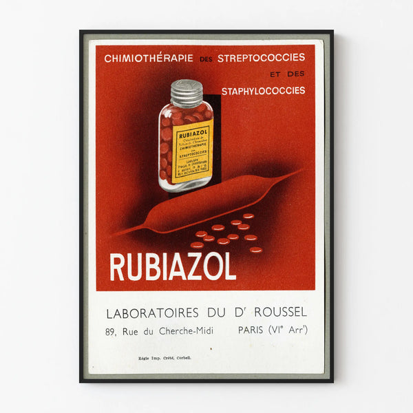 Vintage Juliste Rubiazol - Retro lääketieteellinen seinäkoristelu