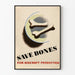 Vintage seinäkoristejuliste Save Bones ilmailuteollisuuteen
