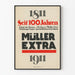 Vintage juliste Müller Extra 1811-1911 juhlavuosi