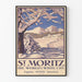 Vintage Juliste St Moritz Valkoinen kaupunki Engadinessä