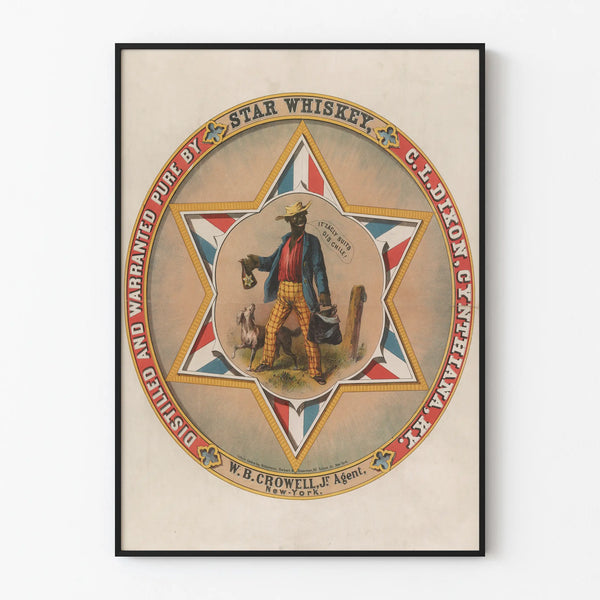 star-whiskey-distilled-and-warranted-pure-by-c-l-dixon-cynthiana-ky-w-b-crowell-jr-agent-new-york
