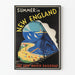 Vintage kesä New Englandissä - Seinäkäsitys junasta ja rannasta