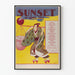 Vintage auringonlasku -juliste lehdestä Huhtikuu 1903, japanilainen tyyli