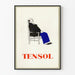 Vintage Juliste TENSOL Torkku Mies Istuu Tuolilla