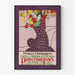 Vintage koristejuliste Art Nouveau nainen kimpun kanssa