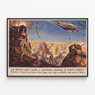 Vintage juliste Britannian armeijan salamanen etelän Afrikassa — kehystetty taideteos seinällä