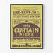 Vintage-teatterin juliste The Curtain Rises - Retro-seinäkoristelu