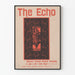 Vintage juliste The Echo koristeellinen - Kuvitettu retro-tyylinen suunnittelu