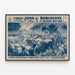 Vintage juliste sirkus The Great John Robinsonin Buffalon Philippins ja tykki — kehystetty taideteos seinällä