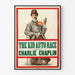 Vintage juliste The Kid Auto Race Charlien Chaplinin kanssa