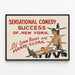 Vintage juliste Sensational Comedy Success of New York - Retro seinäkoristelu — kehystetty taideteos seinällä