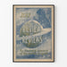 Vintagejuliste The Review of Reviews - heinäkuu, kuvitettu kosmos ja leijonan tähtikuvio