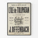 Vintage juliste Bouffes Parisiensin teatterista L'Île de Tulipatan - Seinän koristelu musiikillinen