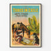 Vintagejuliste Three In Exile eläinten ja naisen kanssa