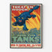 Vintage sotilaspjuliste TREAT 'EM ROUGH Yhdysvaltain panssarirykmentti