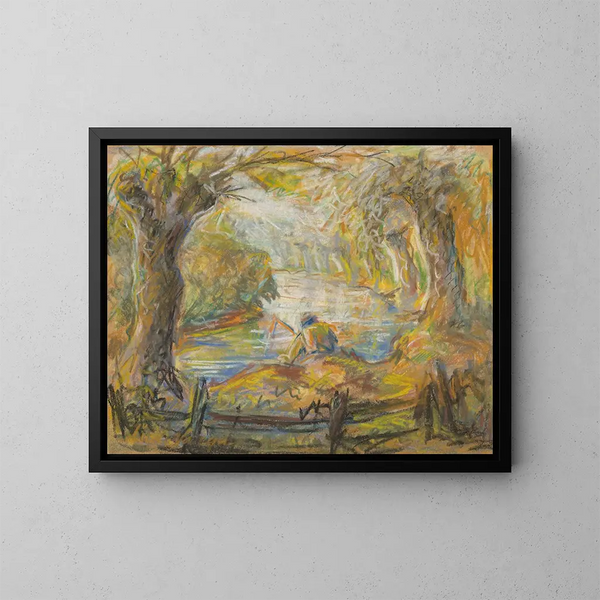 Au bord de la rivière - Ludovit Varga — kehystetty taideteos seinällä
