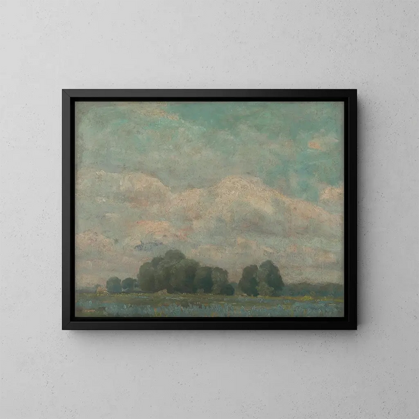 Prairie avec des arbres touffus - Ludovit Ordok — kehystetty taideteos seinällä