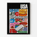 värikäs vintage USA-tyyppinen juliste