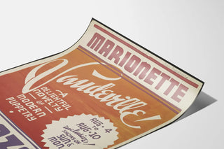 Vintage juliste Marionetti Vaudeville Alcazar