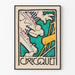 Vintagemainen värikäs Cricquet -koristejuliste