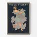 Vintage juliste Viola Villany - tyylikäs seinäkoriste