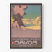Vintage juliste hiihtokeskuksesta Winterkurort Davos