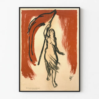 woman-carrying-a-red-flag