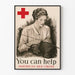 Vintage amerikkalainen Punainen Risti avun ja solidaarisuuden juliste